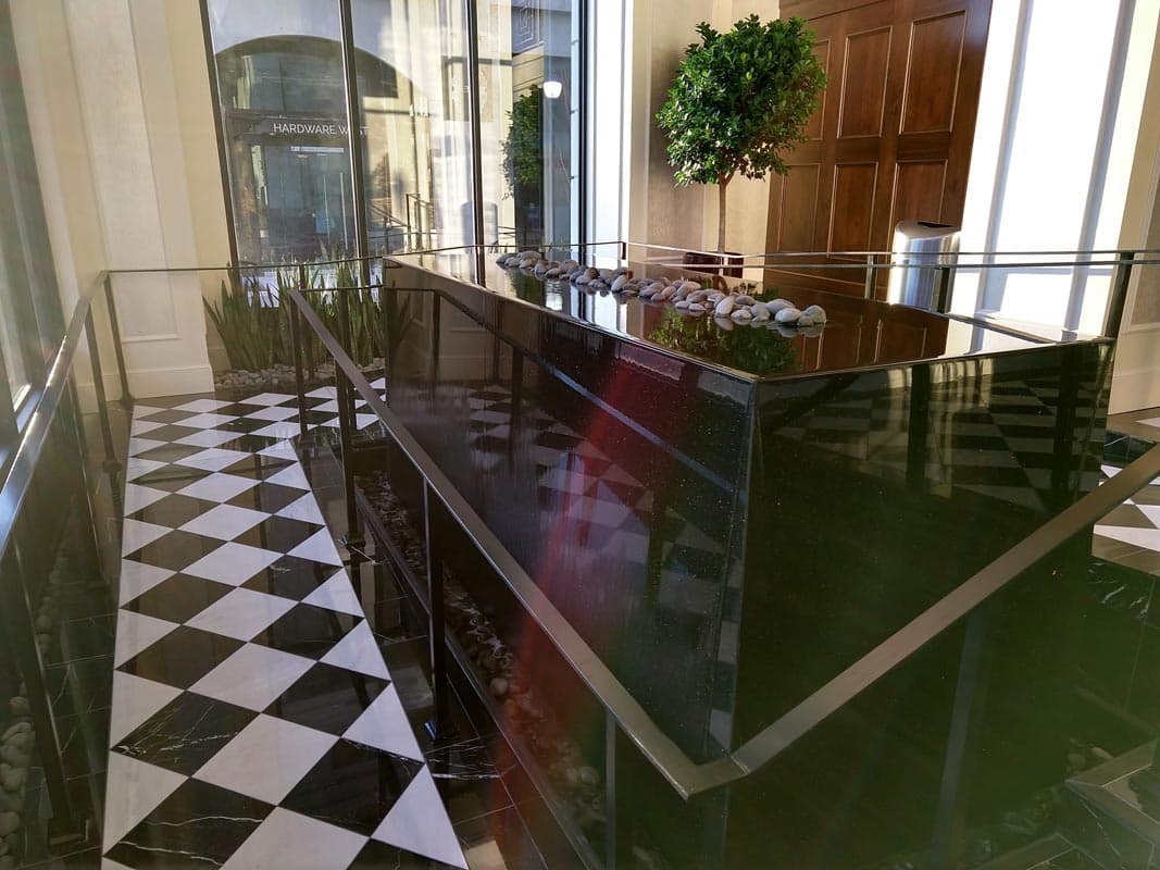 Office lobby water feature
